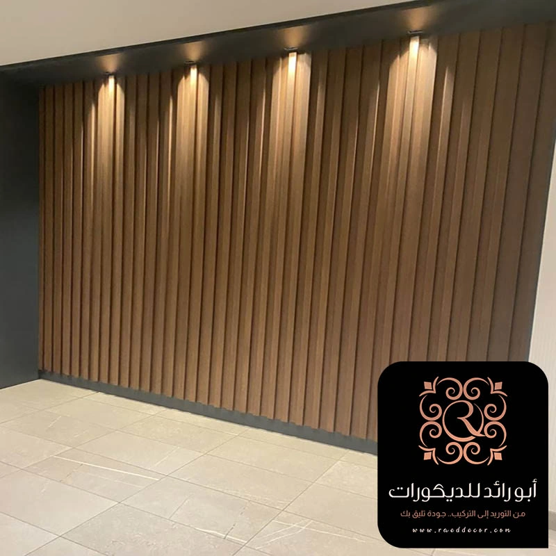 بديل الخشب مع اضاءة حي الربيع بالرياض
