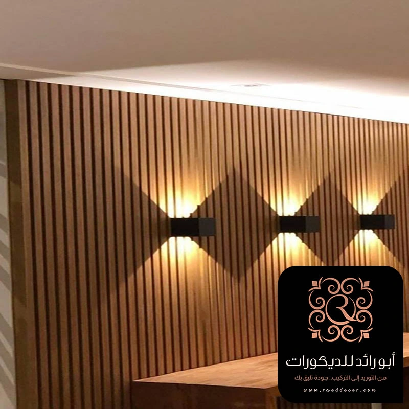 بديل الخشب مع اضاءة حي الربيع بالرياض