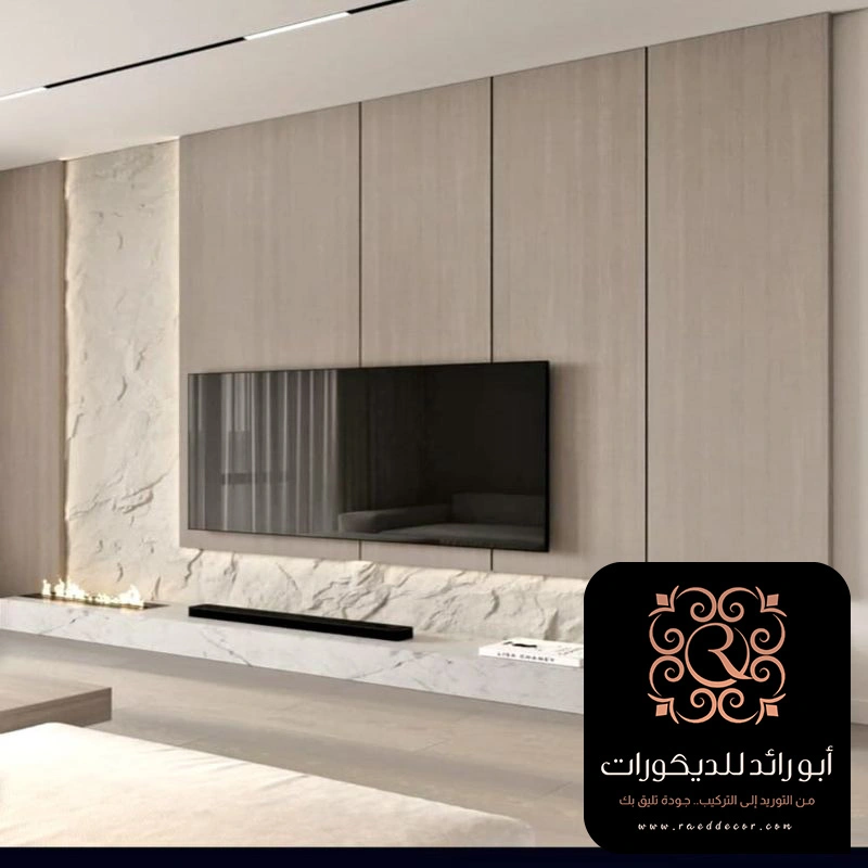 تكسيات خشب للتلفزيون حي النخيل بالرياض