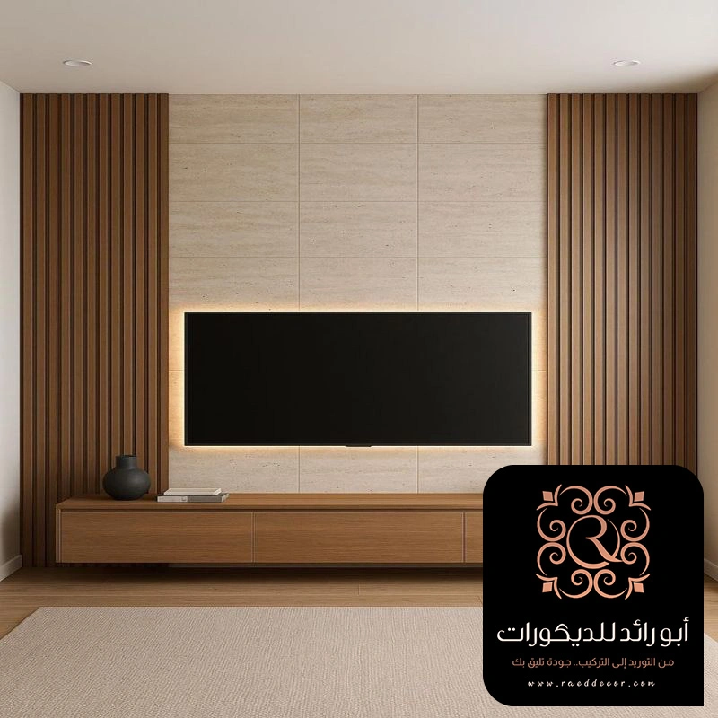 ديكور ركن التلفزيون حي الربيع الرياض